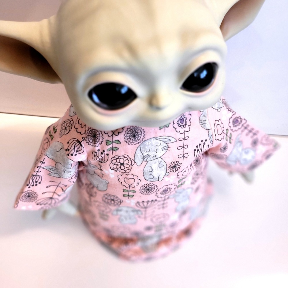 Cute Bunnies Outfit for 11" Grogu Baby Yoda Mattel Grogu plush Dolls Pink Spring - Picture 5 of 8